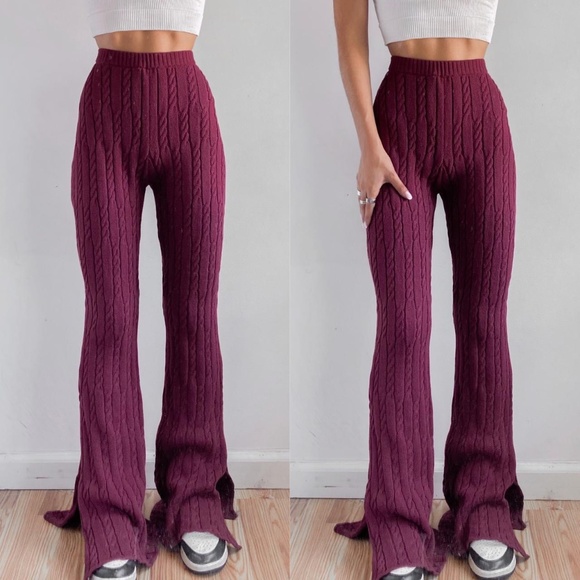 Free People Milk It Women's Burgundy Trousers - Picture 3 of 9
